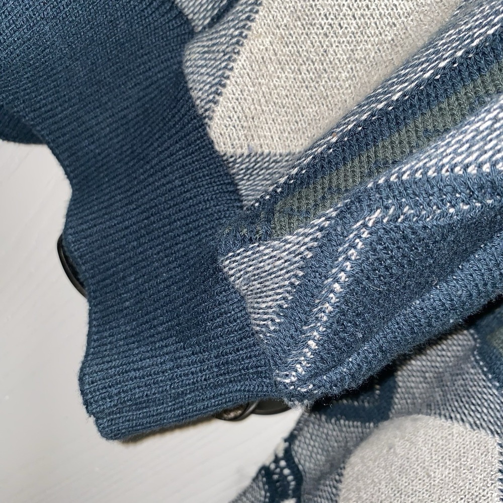 Vintage Portocruz‎ V-Neck Teal Grey Argyle Knit Sweater Art Medium - Picture 8 of 14